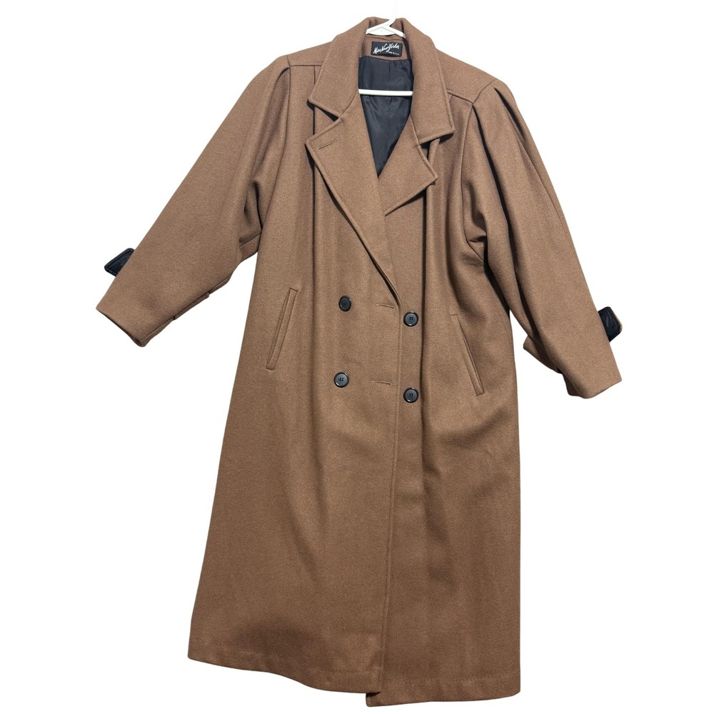 VINTAGE Miss New Yorker Coat Womens Large Wool Double Breasted Made‎ USA 80s